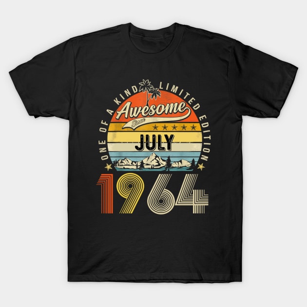 Awesome Since July 1964 Vintage 59th Birthday T-Shirt by Mhoon 